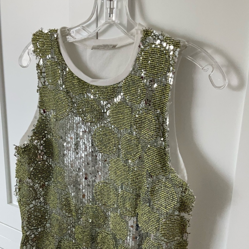 Zara Trafaluc Green and Silver Sequin Dress - Picture 2 of 16